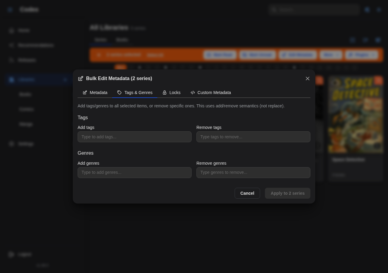 Bulk Metadata, Tags