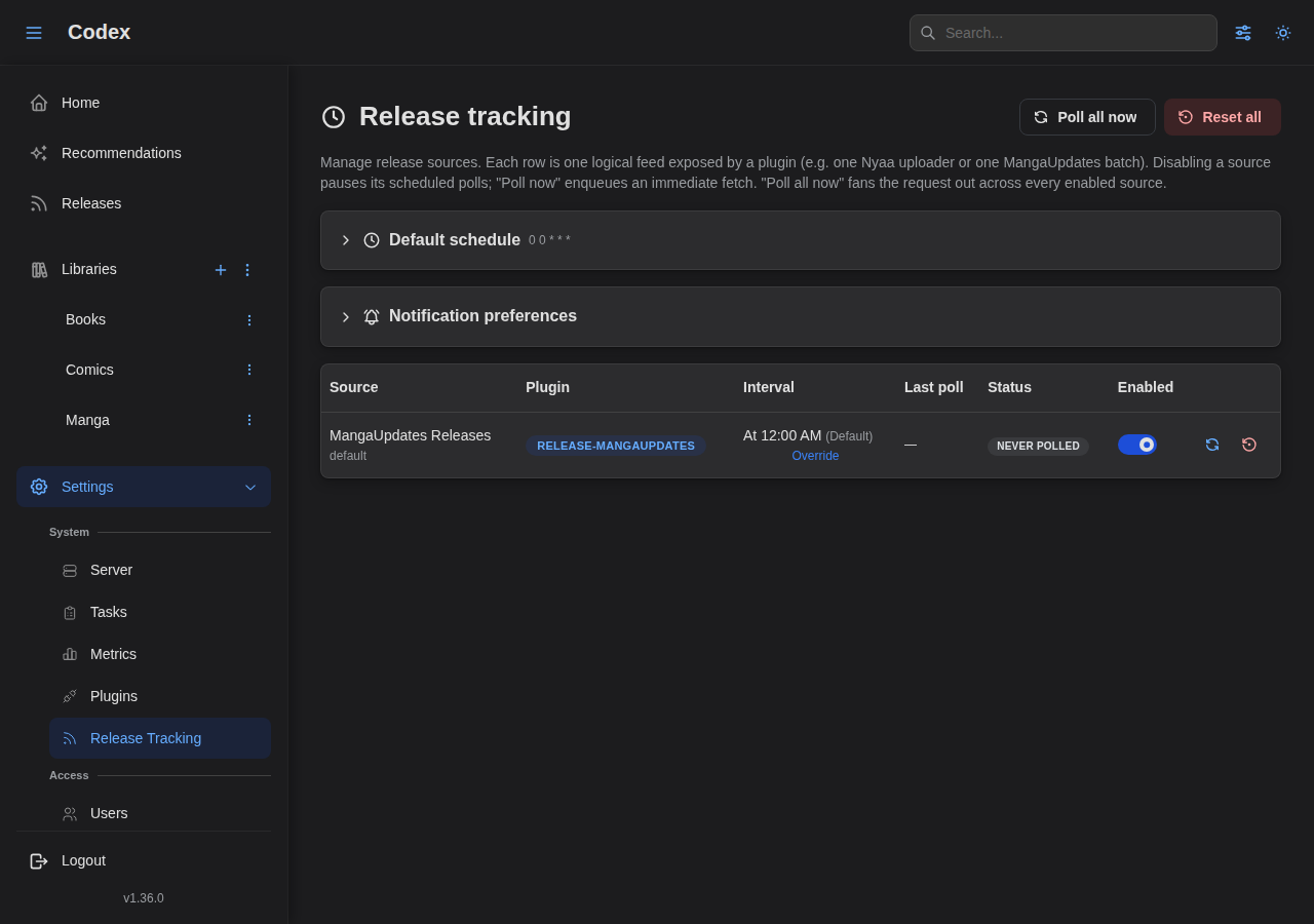 Settings, Before Poll